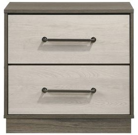Fenwick Gray Oak And Almond 2 Drawer Nightstand
