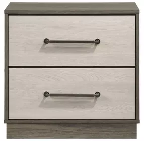 Fenwick Gray Oak And Almond 2 Drawer Nightstand