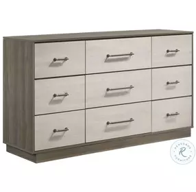 Fenwick Gray Oak And Almond 9 Drawer Dresser