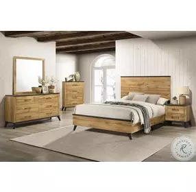Kaywood Weathered Brown And Natural Pine Panel Bedroom Set