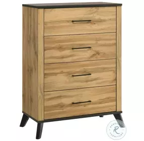 Kaywood Weathered Brown And Natural Pine 4 Drawer Chest