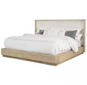 Kailani Beige Oak King Wingback Platform Bed