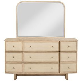 Kailani Beige Oak 9 Drawer Dresser With Mirror