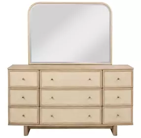 Kailani Beige Oak 9 Drawer Dresser With Mirror