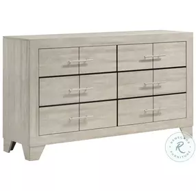 Trenton Rustic Cream 6 Drawer Dresser