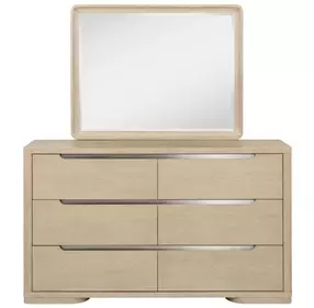 Ladera Light Elm 6 Drawer Dresser with Mirror