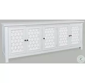 Isabella White 86" Mirrored Accent Cabinet