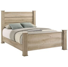 Oakglen Weathered Oak California King Panel Bed