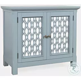 Isabella Blue 38" Mirrored Accent Cabinet