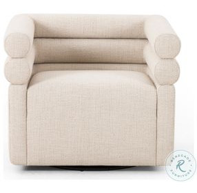 Evie Hampton Cream Performance Fabric Swivel Chair