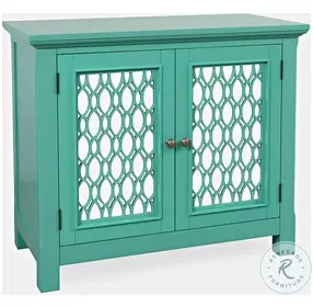 Isabella Aqua 38" Mirrored Accent Cabinet