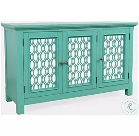 Isabella Aqua 54" Mirrored Accent Cabinet
