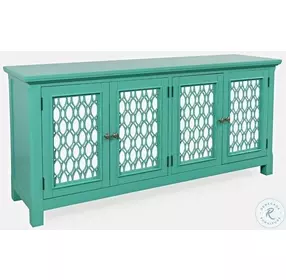 Isabella Aqua 69" Mirrored Accent Cabinet