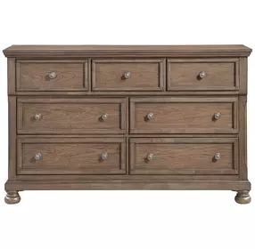 Bethel Wire Brushed Antique Brown 7 Drawer Dresser