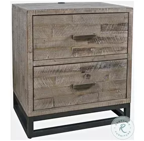 East Hampton Gray Wash Power Nightstand