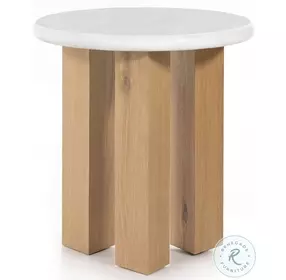 Odin Light Oak Veneer And Stucco White Nightstand