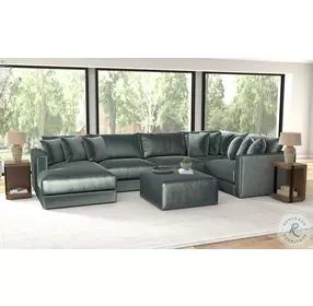 Remington Pine 170" LAF Sectional With Ottoman