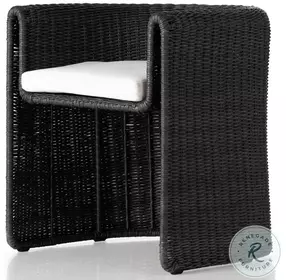 Tucson Stinson White Performance Fabric And Vintage Coal Outdoor Dining Chair