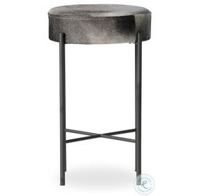 Nocona Black and White Speckled Hide Counter Height Stool