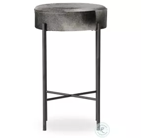 Nocona Black and White Speckled Hide Counter Height Stool