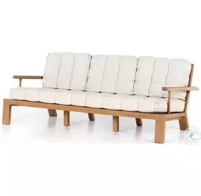Beck Faye Sand Performance Fabric And Natural Teak Outdoor Sofa