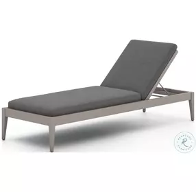 Sherwood Charcoal and Weathered Gray Performance Fabric Outdoor Chaise