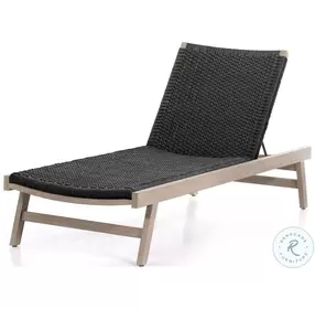 Delano Weathered Grey And Thick Dark Grey Rope Outdoor Chaise