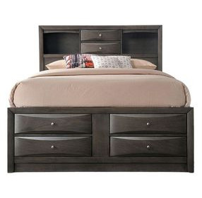 Ireland Gray Oak King Storage Platform Bed