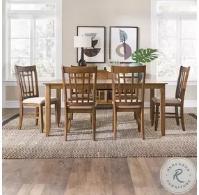 Santa Rosa II Antique Honey Rectangular Leg Extendable Dining Room Set
