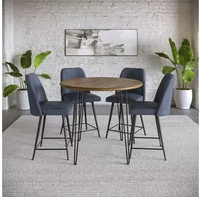 Brennan Blueberry Upholstered 5 Piece Counter Height Dining Set