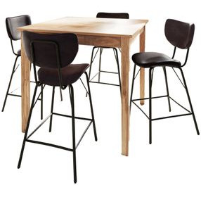Colby Dark Brown Upholstered 5 Piece Counter Height Dining Set