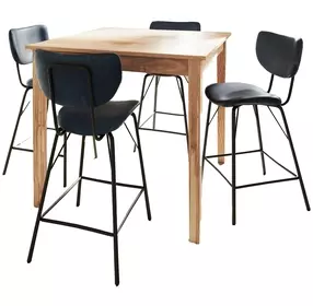 Colby Slate Blue Upholstered 5 Piece Counter Height Dining Set