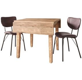 Colby Dark Brown Extendable 3 Piece Dining Set