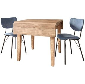 Colby Slate Blue Extendable 3 Piece Dining Set