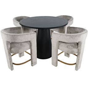 Gwen Luxury Black and Gray Upholstered 5 Piece Counter Height Dining Set