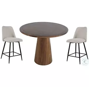 Nash Walnut 45" Round Counter Height Dining Room Set
