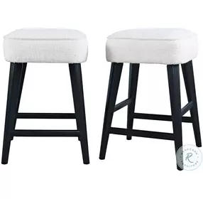 Wes Black Upholstery Backless Counter Height Stool Set Of 2