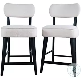 Wes Black Upholstery Counter Height Stool Set Of 2