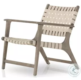 Jevon Soft Cream Leather Outdoor Chair