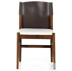 Lulu Espresso Leather Blend And Cardiff Cream Performance Fabric Dining Chair Set of 2