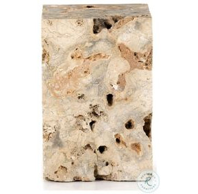 Faydon Romano Fosse Travertine End Table