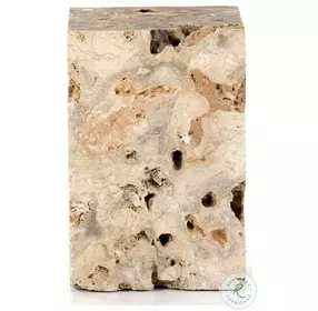 Faydon Romano Fosse Travertine End Table