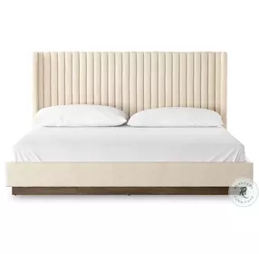 Montgomery Thames Cream Performance Fabric Queen Upholstered Bed