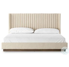 Montgomery Thames Cream Performance Fabric King Upholstered Bed