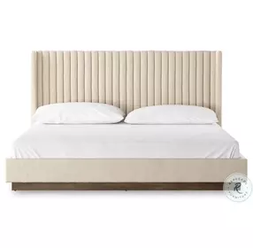 Montgomery Thames Cream Performance Fabric King Upholstered Bed