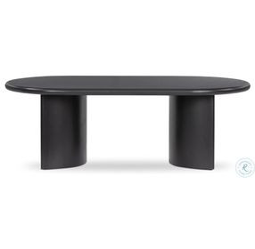 Paden Aged Black Acacia 51" Oval Coffee Table