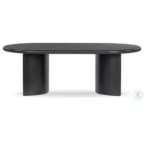 Paden Aged Black Acacia 51" Oval Coffee Table