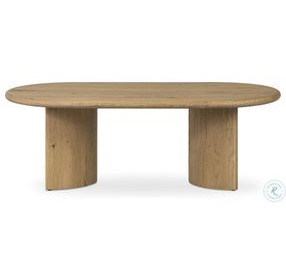 Paden Worn Oak Veneer 51" Oval Coffee Table