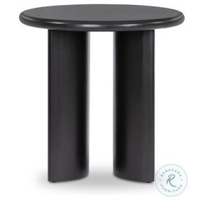 Paden Aged Black Acacia Round End Table