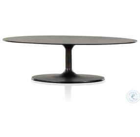 Simone Raw Black Oval Coffee Table